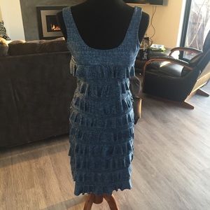 Fun flirtatious dress in faux denim